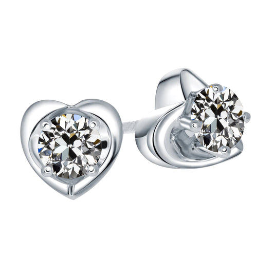 Earth-Mined Fine Diamond Earrings 2 ct 14K White Gold – main view