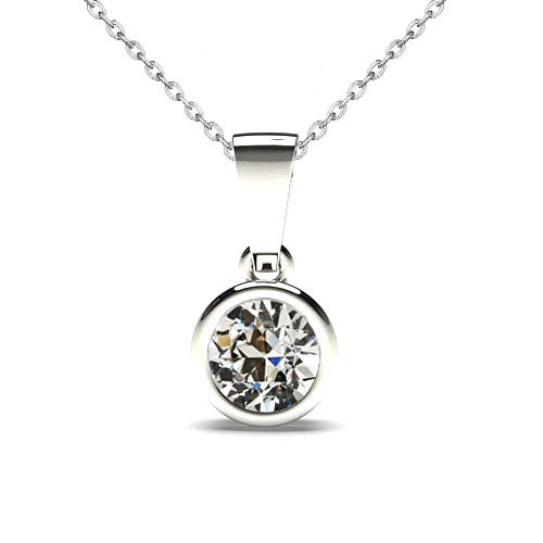 Fine Diamond Pendant Necklace 1-ct 14 Karat White Gold – main view