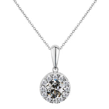 Diamond Antique Cushion Pendant in 14 Karat White Gold – main view