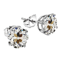Fine Diamond Old Mine Cut Drop Earrings in 14K White Gold – main view