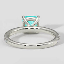 Round Engagement Ring Paraiba Stone