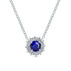 Handcrafted Blue Sapphire Precious Stone Pendant 1 ct