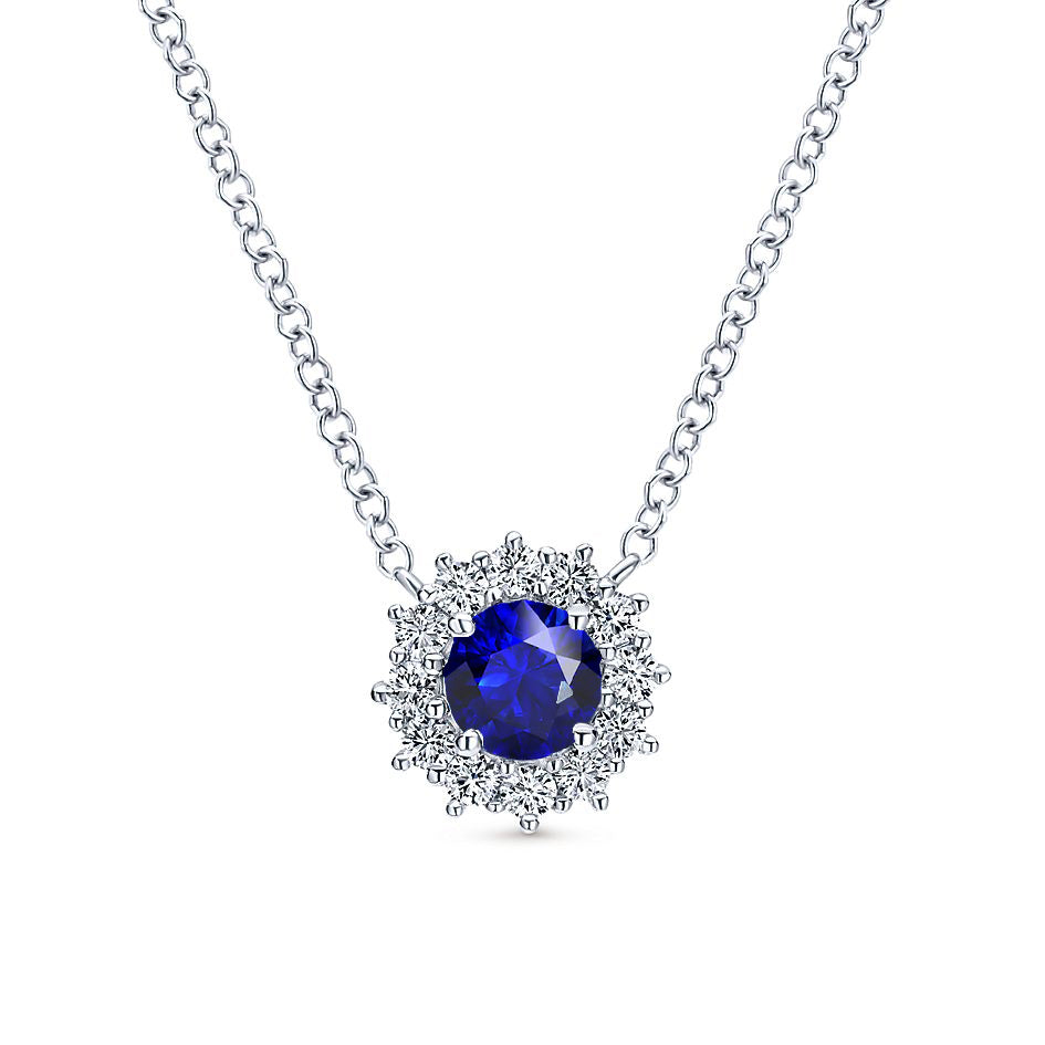 Brilliant Blue Sapphire Precious Stone Pendant 1 ct – main view