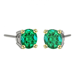 Brilliant 2-ct Colombian Emerald Gemstone Earring