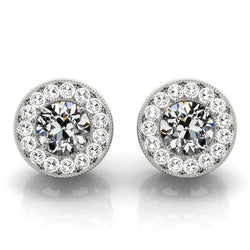 Authentic Fine Diamond Earrings 1.50 ct – 14 Karat White Gold