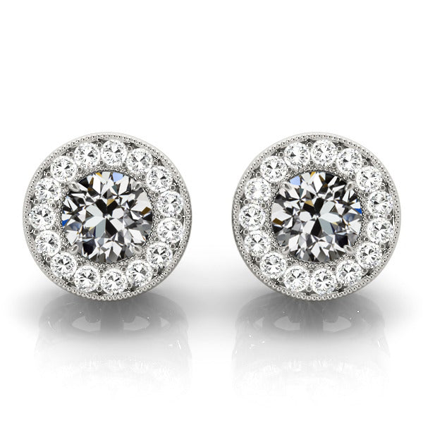 Earrings 14 Karat White Gold with Fine Diamond – main view