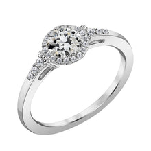 Brilliant Diamond Antique Cushion Halo Setting Ring in 14K White Gold – main view