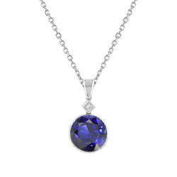 Refined Stone Pendant Necklace – Cornflower Blue Sapphire 1.75