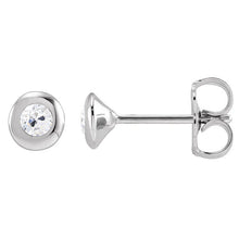 Genuine Fine Diamond Stud Earrings – front view