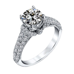 Authentic Diamond Solitaire with Side Stones – 14 Karat White