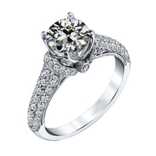 Authentic Diamond Solitaire with Side Stones 3 ct 14 Karat White Gold – main view
