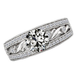 14K White Gold Vintage Diamond Anniversary Ring 4.50 ct