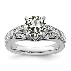 Diamond Split Shank Halo Setting Ring 4 ct in 14K White Gold