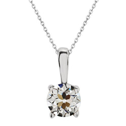 Drop Pendant 14K White Gold – Fine Diamond Old Mine Cut 2 ct