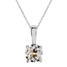 Fine Diamond Old Mine Cut Drop Pendant in 14K White Gold – main view