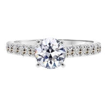 Antique Cushion Fine Diamond ring in 14K White Gold – main view