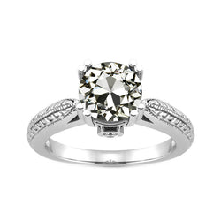 Authentic Filigree Brilliant Diamond Solitaire Ring 2 ct
