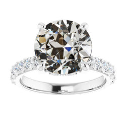 Sparkling Diamond Accent Solitaire Ring 4.50 ct – 14 Karat White