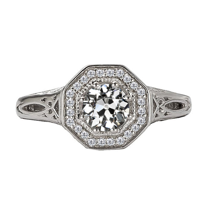Earth-Mined Fine Diamond Halo Ring – main view