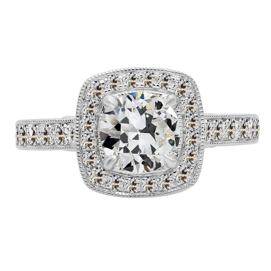 Earth-Mined Brilliant Diamond Halo Setting Ring – main view