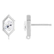 Antique Cushion Diamond ring in 14K White Gold – front view