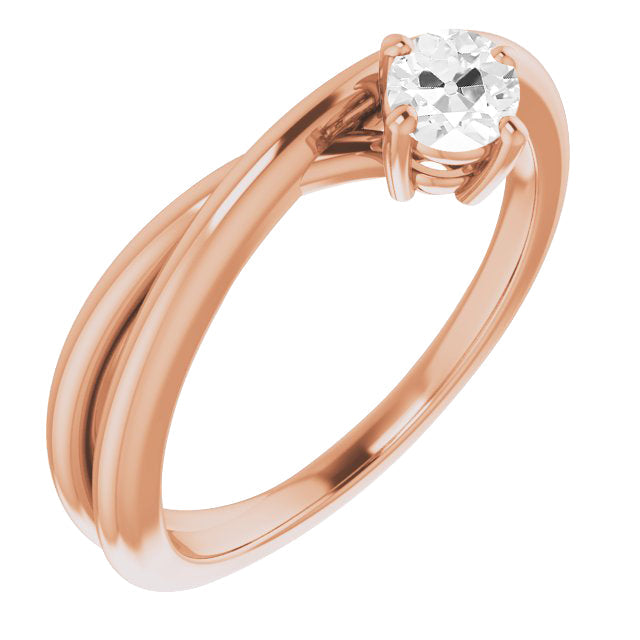 Earth-Mined Diamond Single Stone Ring – main view