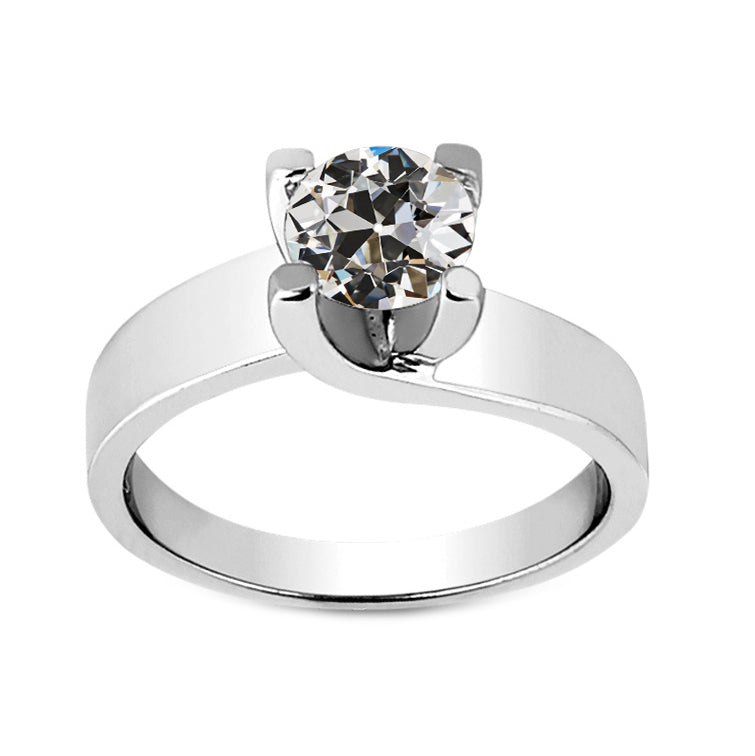 Antique Cushion Diamond ring in 14K White Gold – main view