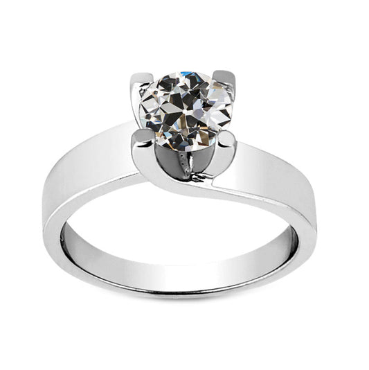 Antique Cushion Diamond ring in 14K White Gold – main view