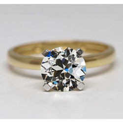 Luxury Diamond Solitaire Ring – 2 ct 14 Karat Two Tone Gold