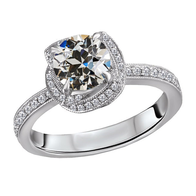 Luxurious Fine Diamond Solitaire Ring with Accents 3 ct – main view