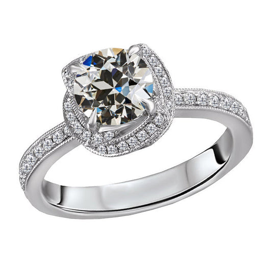 Luxurious Fine Diamond Solitaire Ring with Accents 3 ct – main view