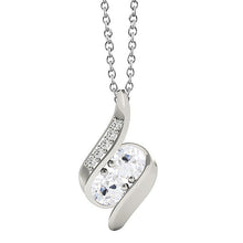 Diamond Antique Cushion Pendant Necklace in 14 Karat White Gold – main view