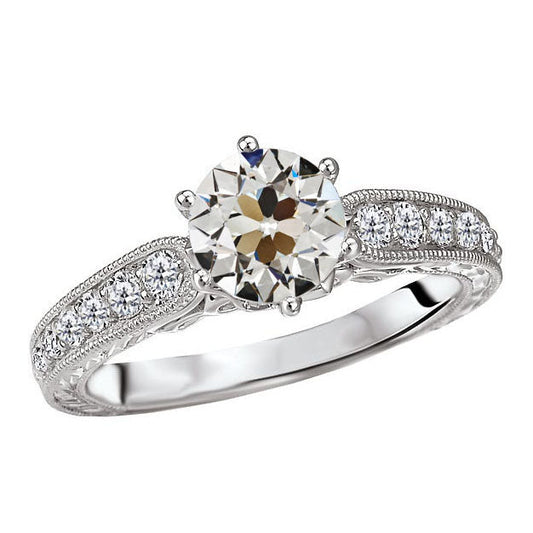 Genuine Brilliant Diamond Proposal Ring 2 ct 14K White Gold – main view