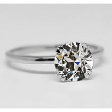 Old Mine Cut Diamond ring in 14K White Gold – main view