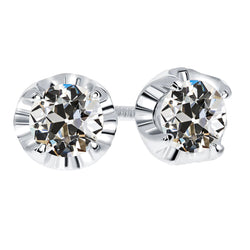 Real Antique European Diamond Drop Earrings 2.50 ct