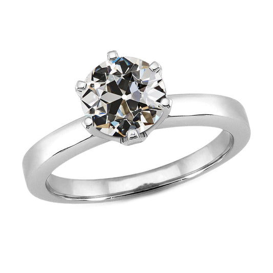 Natural Brilliant Diamond Solitaire Engagement Ring – main view