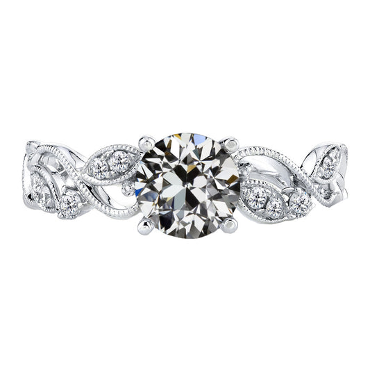Antique Cushion Diamond ring in 14K White Gold – main view
