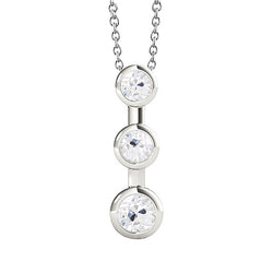 Old Mine Cut Brilliant Diamond Pendant 1 ct – 14 Karat White Gold