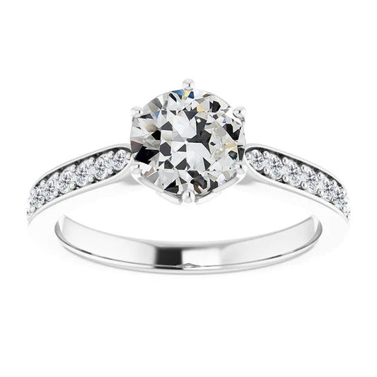 Fine Diamond Solitaire Ring with Accents 2.50-ct 14K White Gold – main view