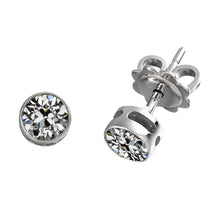 Fine Diamond Antique Cushion Stud Earrings in 14K White Gold – main view