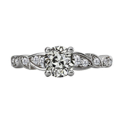 Fine Diamond Old Mine Cut Bridal Ring 2 ct in 14K White Gold