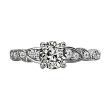 Fine Diamond Old Mine Cut Bridal Ring in 14K White Gold – main view