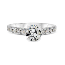 Antique Cushion Fine Diamond ring in 14K White Gold – main view