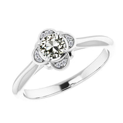 Natural Antique Cushion Brilliant Diamond Halo Engagement Ring 1