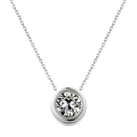 Handcrafted Fine Diamond Pendant Necklace 1 ct – main view