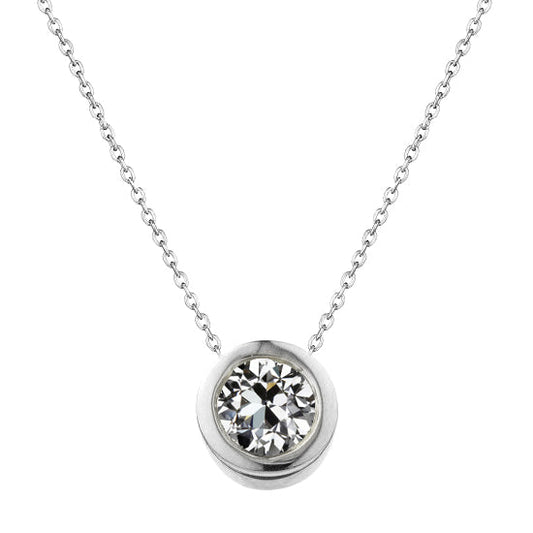 Handcrafted Fine Diamond Pendant Necklace 1 ct – main view
