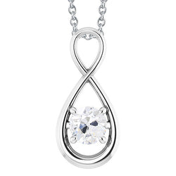Antique Cushion Brilliant Diamond Drop Pendant in 14K White Gold
