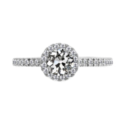 1.50 ct Diamond Halo Engagement Ring in 14K White Gold