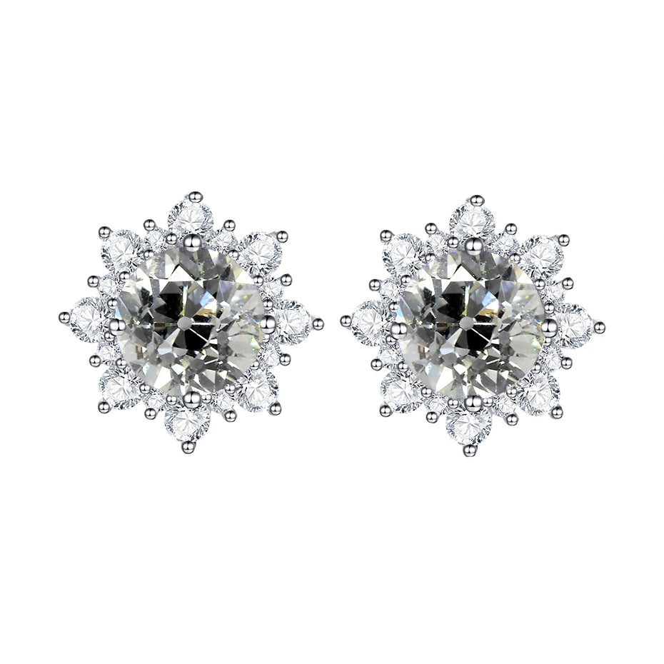 Natural Diamond Earrings 3.50 ct 14K White Gold – main view
