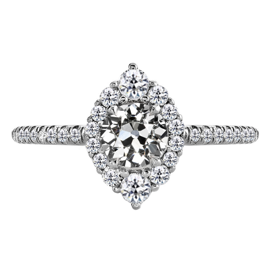 Real Diamond Halo Setting Ring 3.50 ct 14K White Gold – main view